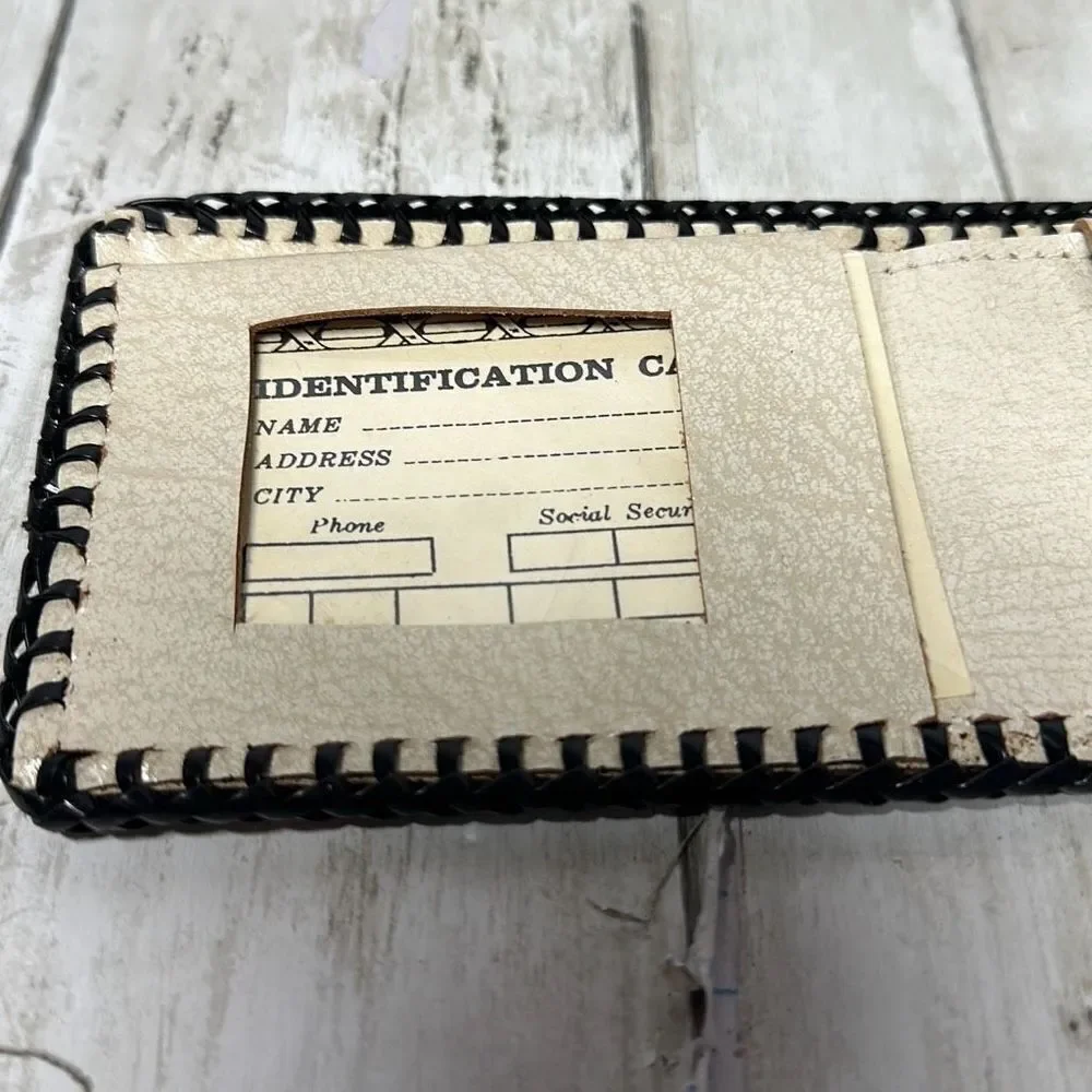 Vintage Leather Tooled Wallet / Bill‎ Fold Boat Design